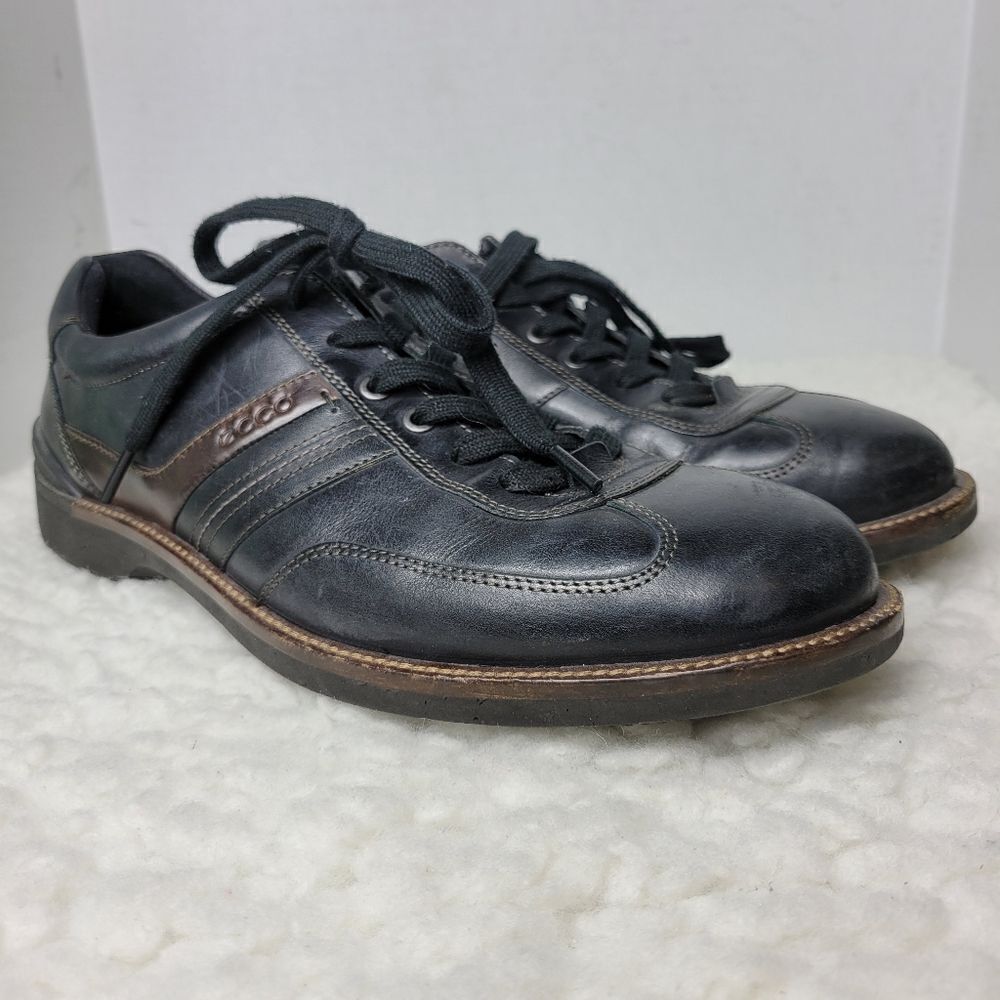 Ecco Chander Sneaker Men's Size 12  Black  Leather Casual Dress Shoes